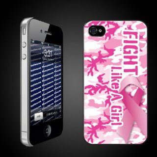 iPhone Hard Case   "Fight Like a Girl Pink Camo/Pink Ribbon"   CLEAR iPhone Hard Case   Pink Ribbon/Breast Cancer Awareness Protective iPhone 4/iPhone 4S Case: Cell Phones & Accessories