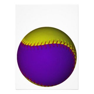 Purple and Yellow Baseball Custom Announcement