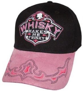 "Whisky Makes Me Frisky" Pink and Black Bling Baseball Hat at  Womens Clothing store: Baseball Caps