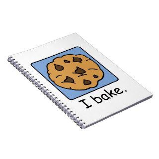 Cartoon Clip Art Yummy Chocolate Chip Cookie Spiral Notebooks