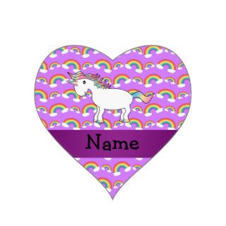 Personalized name rainbow unicorn purple rainbows stickers