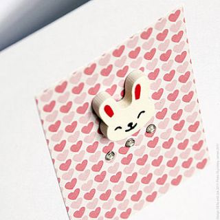 heart rabbit and diamante card by ella & joe