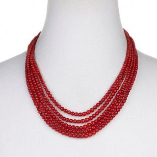 Jay King Red Coral Sterling Silver Necklace and Earrings Set