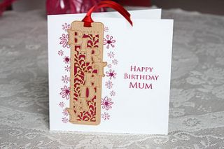 special 'mum' wooden birthday card by white mink