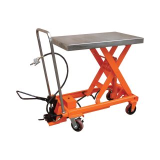 Vestil Scissor Cart — Air Hydraulic, 1500-Lb. Capacity, 47 1/4in.L x 24in.W, Model# AIR-1500-D  Pneumatic Lift Tables   Carts