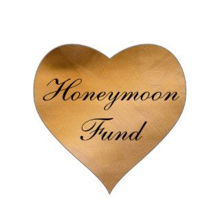 Honeymoon Fund Copper Heart Heart Sticker