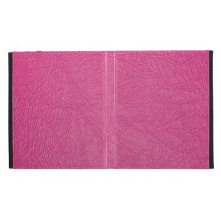 Trendy girly hot pink leather texture effects iPad folio cases