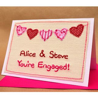bunting personalised engagement card by jenny arnott cards & gifts