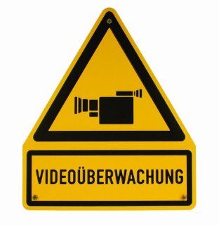Aluminium Schild Videoberwachung 237x200 mm geprgt Warnschild Hinweisschild: Küche & Haushalt