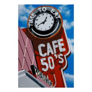 Cafe 50's Diner on Historic Route 66 Poster
