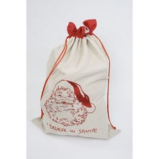 'i believe in santa' presents sack by hope and willow