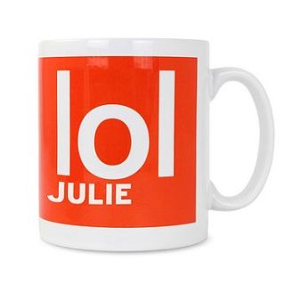 'lol' personalised slogan mug by lucky roo