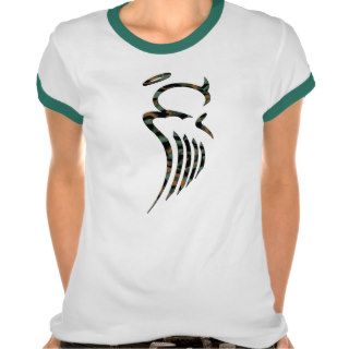 Women's Camo Angel Ringer T Tshirts