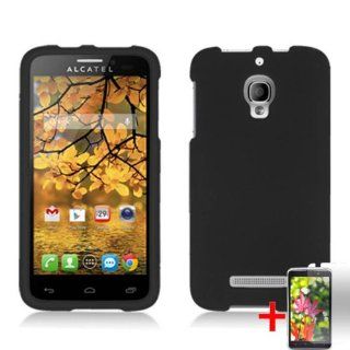 ALCATEL ONE TOUCH FIERCE SOLID BLACK RUBBERIZED COVER SNAP ON HARD CASE + FREE SCREEN PROTECTOR from [ACCESSORY ARENA]: Cell Phones & Accessories