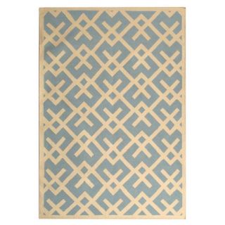 Safavieh Hand woven Moroccan Dhurrie Light Blue/ Ivory Casual Wool Rug (4 X 6)