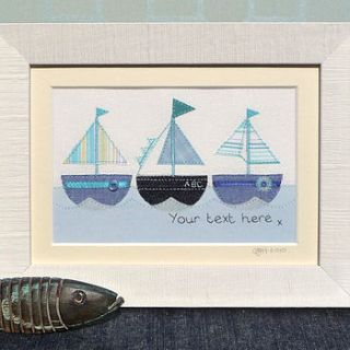 handmade personalised boating artwork by claire hurd design
