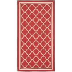 Poolside Red/ Bone Indoor outdoor Moroccan style Rug (27 X 5)