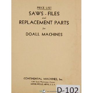 DoAll Saws   Files and Replacement Parts Machine Manual: DoAll: Books