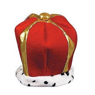 Red Plush Velvet Crown (1 pc): Toys & Games