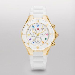 MICHELE Tahitian Jelly Bean Large White Carousel Gold Tone: Watches