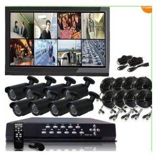 Q1C1 High End 8 CH Channel H.264 Security Surveillance DVR With 8 x 480TV Lines IR Night Vision Camera System Kit NO Hard drive Installed, (Monitor Not Included) : Complete Surveillance Systems : Camera & Photo