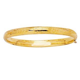 14K Real Yellow Gold Children Baby Kids Bangle Bracelet 5.5" Jewelry