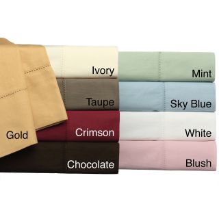 Elite Home Products Camden Hemstitch Egyptian Cotton Sheet Set Green Size King