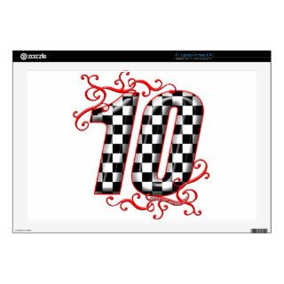 auto racing number 10 decals for laptops