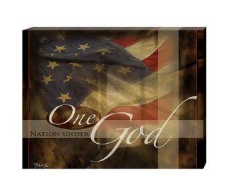 Patriotic Canvas Wall Art One Nation Under God American Flag   Outdoor Flags