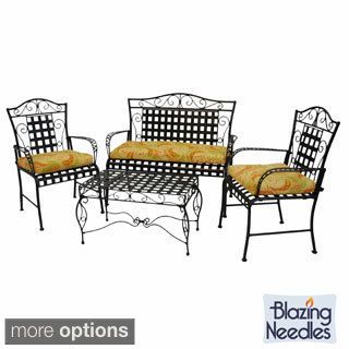 Blazing Needles All weather Uv resistant Outdoor Settee Cushions (set Of 3)