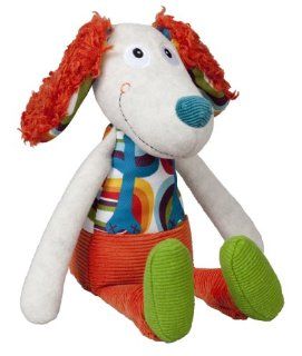 Peace & Love Happy Farm Rattle Plush Toy, Antoine the Dog : Baby