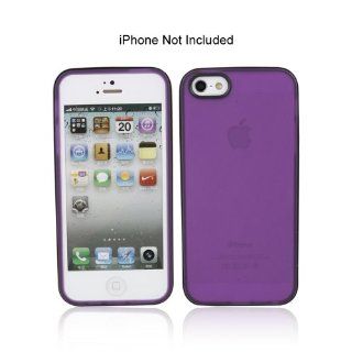 Ebest Puprle and Black PC+TPU Rubber Case Cover Skin for Apple iPhone 5: Cell Phones & Accessories