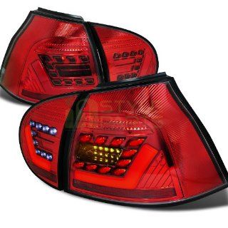 2005 2006 2007 2008 2009 Volkswagen Golf GTI V LED Tail Lights Red: Automotive