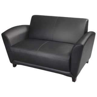 Mayline Santa Cruz Leather Lounge Settee VCC2 BLKA / VCC2 MAHB Color: Black w
