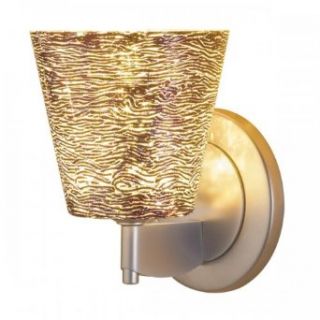Bling I Diamond LED Wall Sconce w Silver Textured Glass (Bronze)    