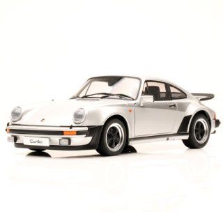 Porsche 911 3.0 Turbo (Silver w/Stripes) (Diecast model): Toys & Games