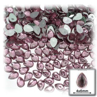 The Crafts Outlet 288 Piece Acrylic Flatback Cabochons Teardrop Beads, 4 by 6mm, Light Rose Pink