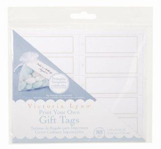Darice VL296 Printable Square Gift Tag with Pearl Accent, 80 Per Pack, White/Silver   Gift Wrap Tags
