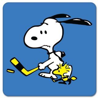 Snoopy and Woodstock Hockey bumper sticker decal 5"x 5": Automotive