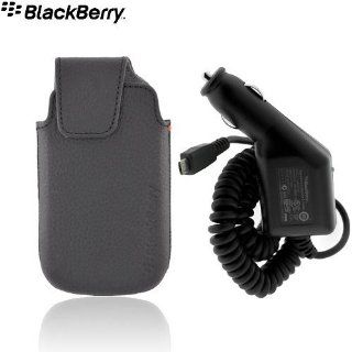 Blackberry Torch 9850/9860   OEM Black Leather Holster with Swivel Belt Clip (ACC 38960 301) + BlackBerry OEM Car Charger: Cell Phones & Accessories
