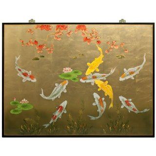 Shop Oriental Wall Plaque   Gold Leaf Prosperity Koi Fish (1 Panel) at the  Home Dcor Store