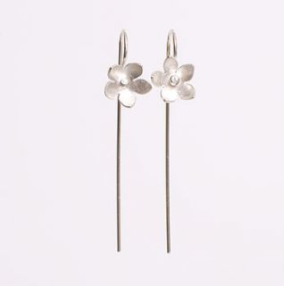 silver and gold forget me not earrings by lorna henderson