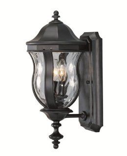 Savoy House Lighting KP 5 304 BK Monticello Collection 2 Light 18 inch Outdoor Wall Mount Lantern, Black Finish with Clear Watered Glass   Wall Porch Lights  