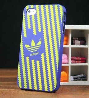 Apple Iphone 4/4s Protective Adidas Yellow Zig Zag Matte Blue Case Skin Cover: Cell Phones & Accessories