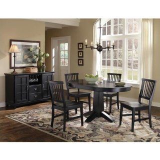 Home Style 5181 308 Arts and Crafts 5 Piece Round Dining Table Set, Black Finish: Home & Kitchen
