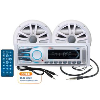 Boss MOV1306W.6 AM/FM/MP3/iPod Receiver Package With Two 6.5 Dual Cone Speakers 715611