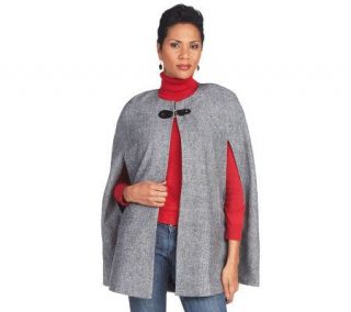 Joan Rivers Chic Styled Cape with Toggle Closure —