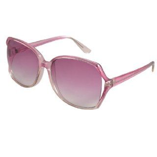 Ladies Women Clear Magenta Plastic Frame Colored Lens Sunglasses  Sports Fan Sunglasses  Sports & Outdoors