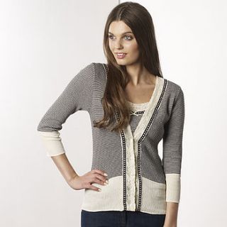 amy narrow stripe cardigan and camisole set by little dye house