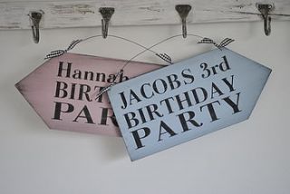 personalised party arrow sign by hush baby sleeping